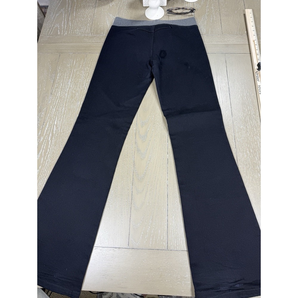 JLO Jennifer Lopez Flare Pants Womens 8 Black Gray Contrast Waistband Y2K Style - Picture 2 of 16